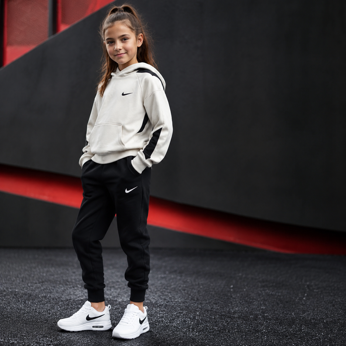 NIKE FELPA SENZA ZIP BAMBINA BIANCO