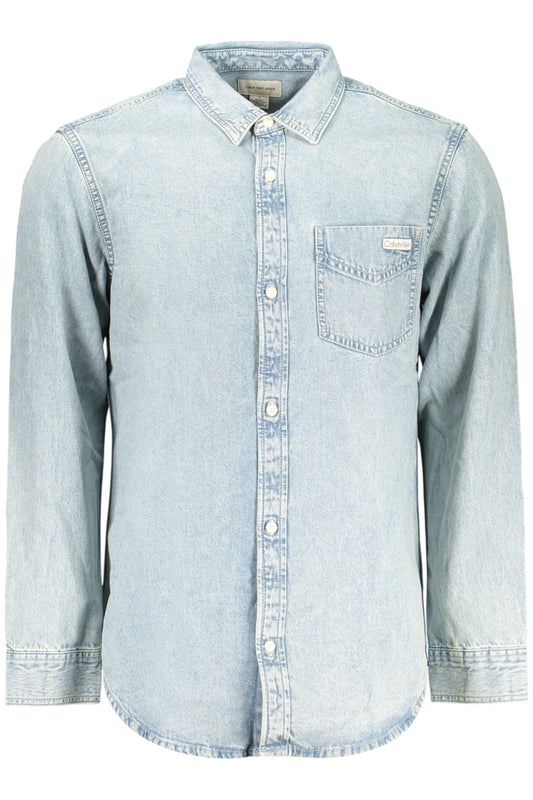 CALVIN KLEIN CAMICIA MANICHE LUNGHE UOMO AZZURRO