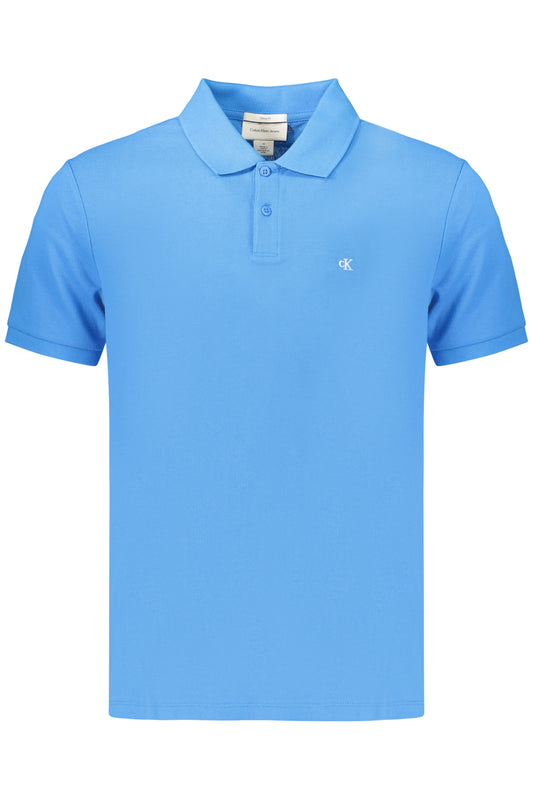 CALVIN KLEIN POLO MANICHE CORTE UOMO AZZURRO