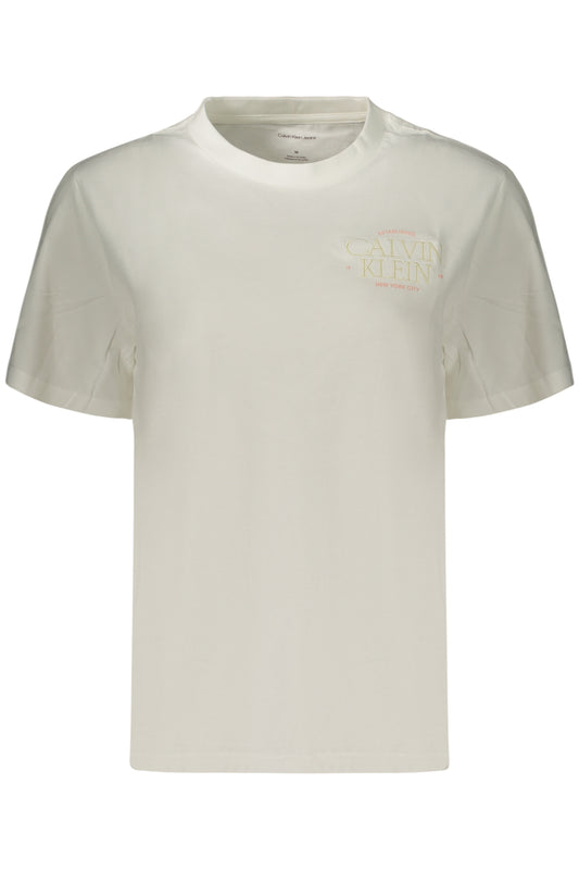 CALVIN KLEIN T-SHIRT MANICHE CORTE DONNA BIANCO