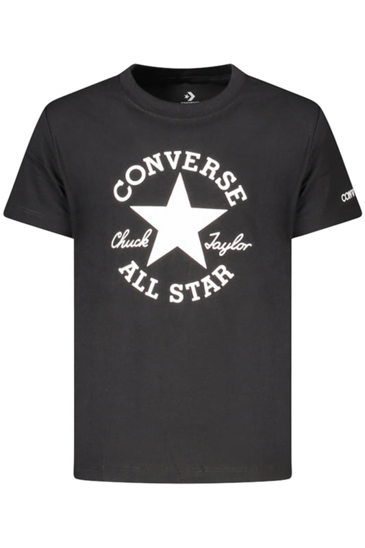 CONVERSE T-SHIRT MANICHE CORTE BAMBINA NERO