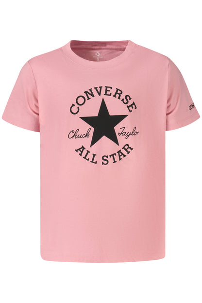 CONVERSE T-SHIRT MANICHE CORTE BAMBINA ROSA