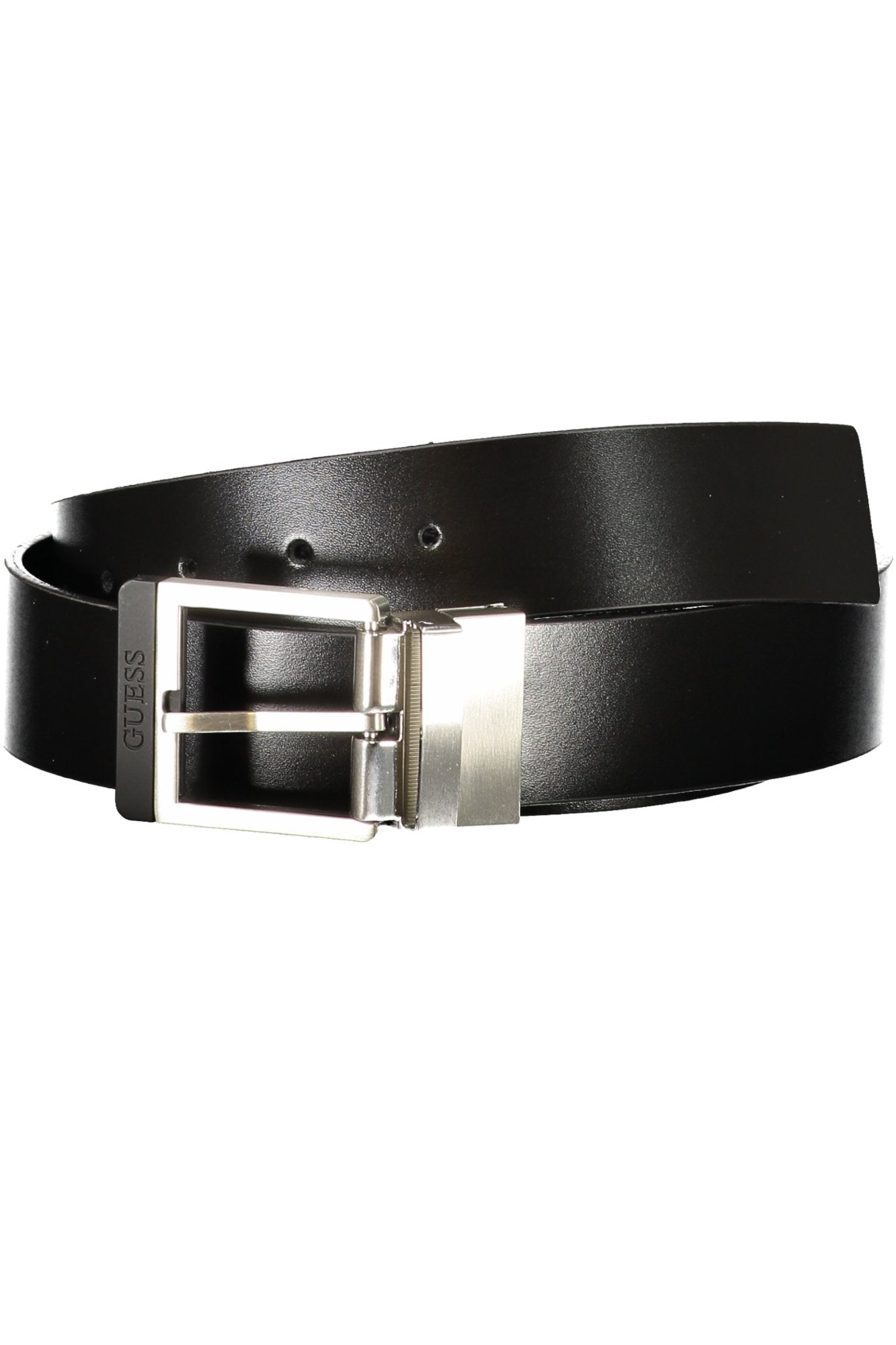 GUESS JEANS CINTURA IN PELLE UOMO NERO