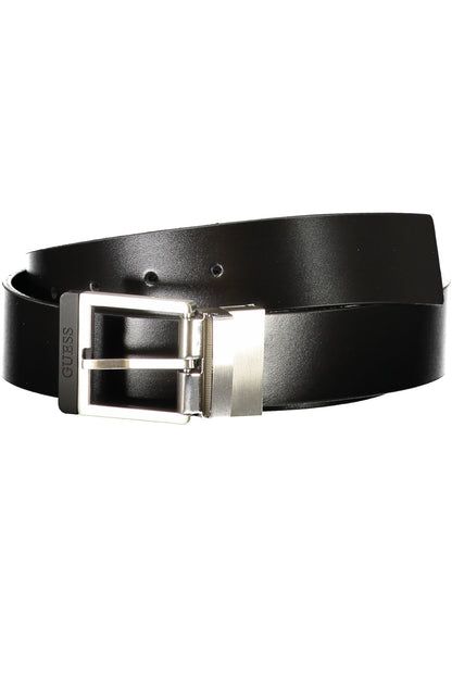 GUESS JEANS CINTURA IN PELLE UOMO NERO