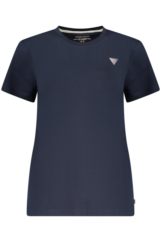 GUESS JEANS T-SHIRT MANICHE CORTE DONNA BLU