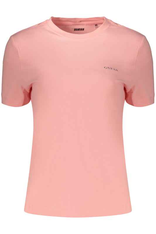 GUESS JEANS T-SHIRT MANICHE CORTE DONNA ROSA