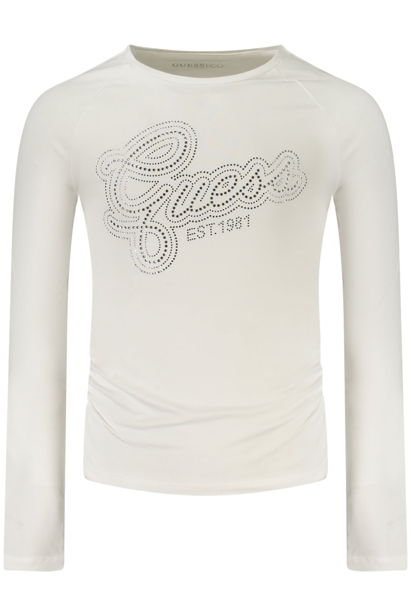 GUESS JEANS T-SHIRT MANICHE LUNGHE BAMBINA BIANCO