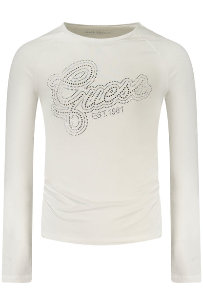 GUESS JEANS T-SHIRT MANICHE LUNGHE BAMBINA BIANCO