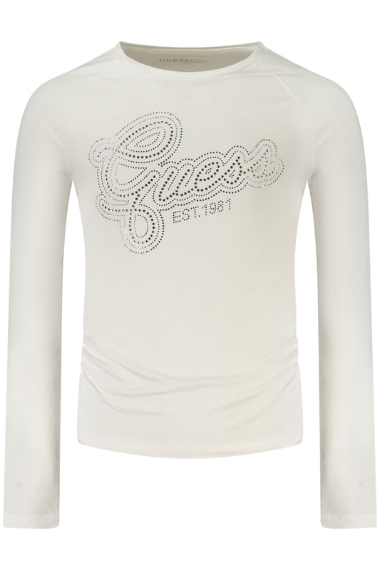 GUESS JEANS T-SHIRT MANICHE LUNGHE BAMBINA BIANCO