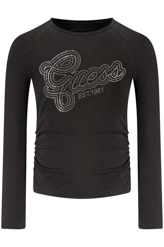 GUESS JEANS T-SHIRT MANICHE LUNGHE BAMBINA NERO