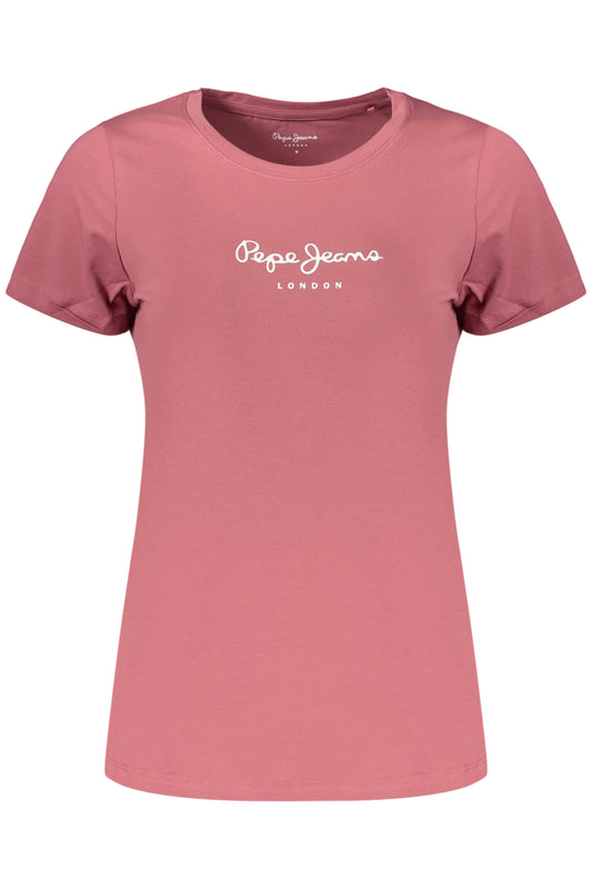 PEPE JEANS T-SHIRT MANICHE CORTE DONNA ROSA