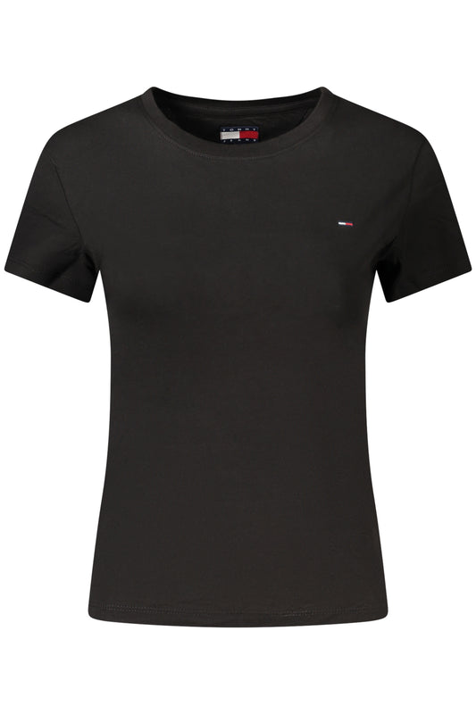 TOMMY HILFIGER T-SHIRT MANICHE CORTE DONNA NERO